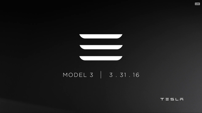 tesla model 3 announcement