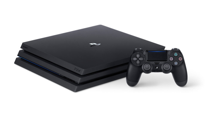 playstation 4 pro with dualshock 4 controller