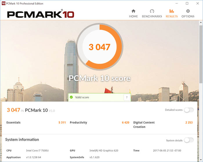 pcmark 10 score chart