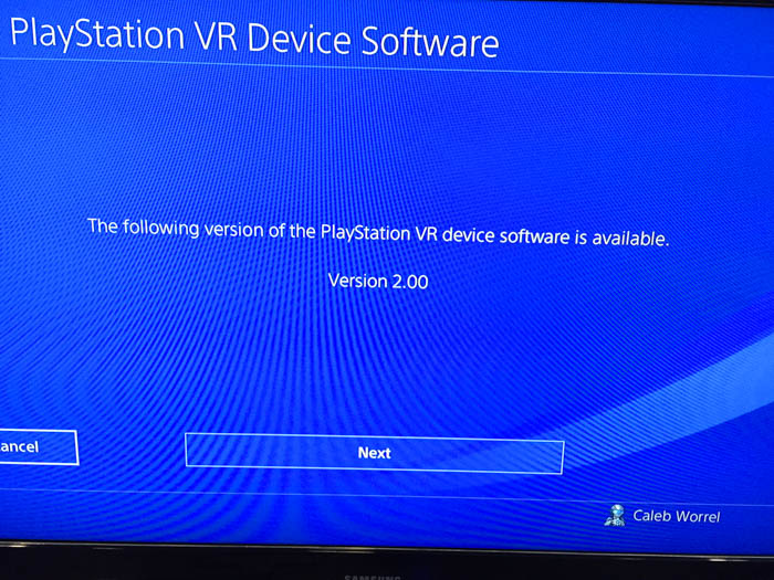 playstation vr software update
