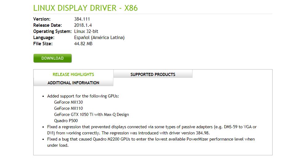 nvidia GTX1050maxqdriver 1
