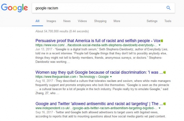Google sued for discriminating against white men